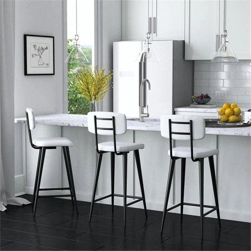 Butler Specialty Company Saddle Leather Rectangular 26" Counter Stool - White - Picture 2 of 7