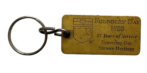 Vintage United Parcel Service UPS Key Chain Founders Day 1988
