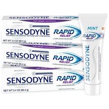 Rapid Relief Toothpaste for Sensitive Teeth, Mint with Fluoride, Adult Sensitive