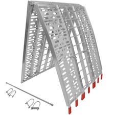 Titan Ramps 7.5 Ft Solid Plate Motorcycle Loading Ramp, 1,000Lb Capacity, Silver