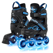 Adjustable Kids  Inline Skates 4 Sizes Adjustable Blade Roller w/Light-up Wheels