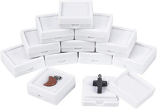 24PCS White Gemstone Display Box Jewelry Box Container 1.57x0.6 with Clear Top L