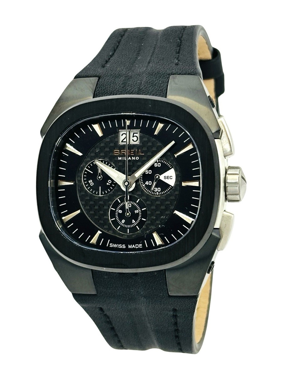 Breil Milano BW0414 Eros Chronograph Black Leather Gunmetal