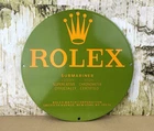 VINTAGE ROLEX SUBMARINER 12" GASOLINE GAS PUMP STATION MOTOR OIL PORCELAIN SIGN