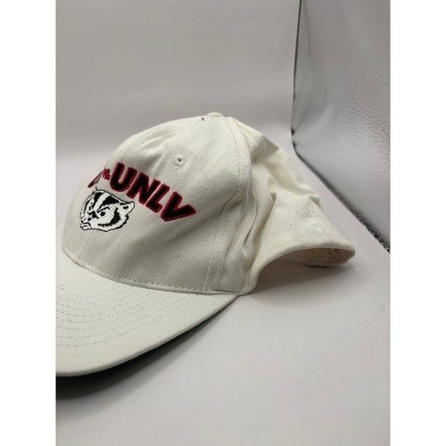 Vintage 90s UW Vs UNLV Wisconsin Las Vegas Snapback Hat OSFA White Embroidered - Picture 3 of 5