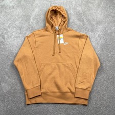 Nike Club Fleece Pullover Hoodies Long Sleeve Men's Size S BV2654-224 Flax Brown