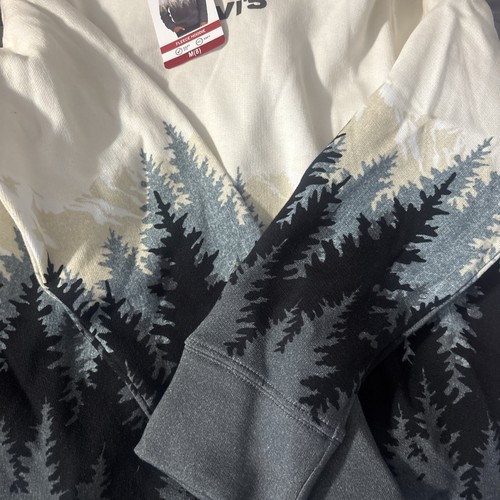 Levi's Boy's Fleece Hoodie Easy Fit Soft Size Medium (8) Dark Shadow Pine Trees - Picture 2 of 4