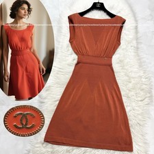 Authentic, Excellent Condition Chanel COCO Embellished Stretch Knit Dress