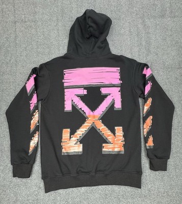 Off White Hoodie Size Large Black Marker Slim Arrows *No Drawstring