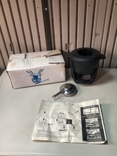 Habitat Vintage Cast Iron Fondue Set In Black Boxed/Instructions - Missing Forks