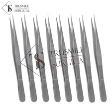 New Micro Precision Fine Pointed Tweezer 6" Trusmile Surgical pack of 10