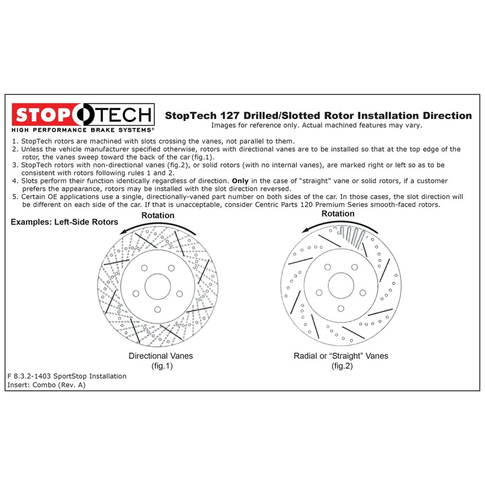 Rotor de freno delantero izquierdo StopTech 127,66003L perforado para 1977-86 K30 / 90-93 W250 Foto 2 de 4