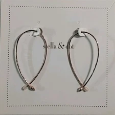 Stella & Dot Hammered Wire Small Hoop Rose Gold Tone New In Box