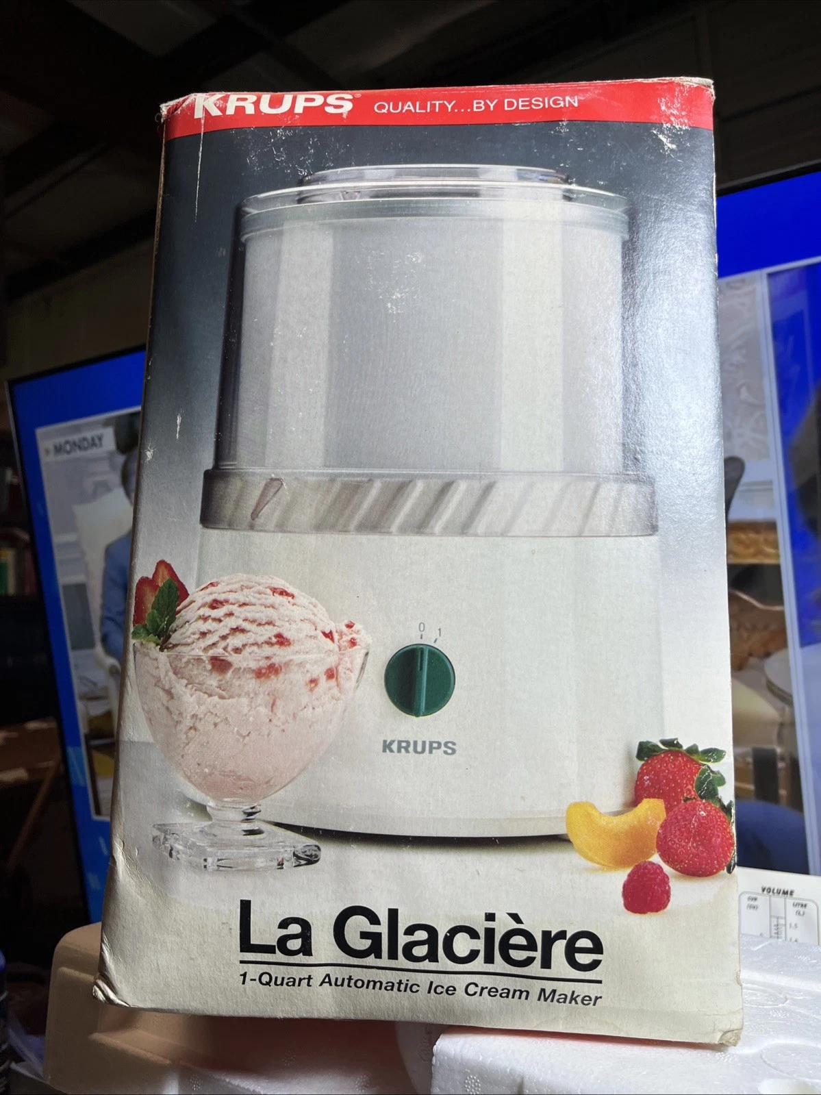 KRUPS Model 337 Automatic Ice Cream Maker La Glacier 1qt Sorbet/Margaritas/etc