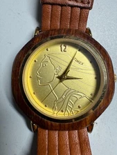 Timex Women's Disney Pocahontas 31MM Wooden Bezel New Battery Runs Good