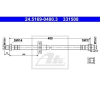 ATE Bremsschlauch Bremsleitung Vorne FüR BMW X5 24.5169-0480.3