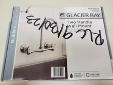 Glaciers Bay Builders 2-Handle Wall Mount High-Arc Kitchen Faucet Chrome