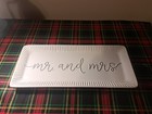 Pier 1 MR AND MRS WEDDING PLATTER 16 x 7 Inches Charcuterie Board EUC