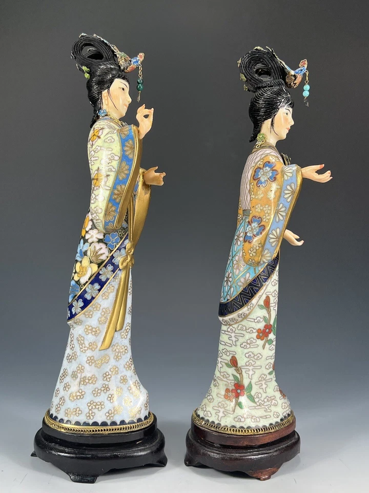 Vietnam Vietnamese Polychrome Ceramic Ladies possibly Nguyen Thanh Le Studios - Image 2 of 4