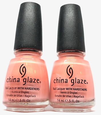 China Glaze Nail Polish Pink Rox-e 72043 Light Bubble Gm Pink w Gold Shimmery