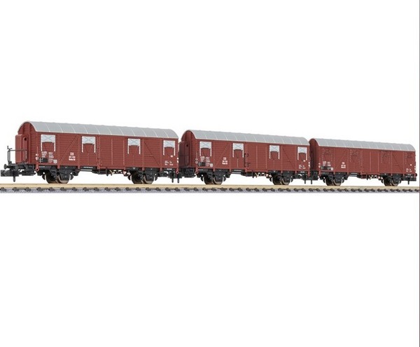 Liliput L260146 N 3-Teiliges Set Gedeckter GüTerwagen, Db, BremserbüHne-image