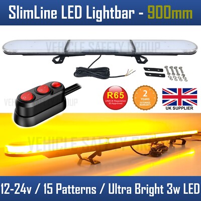 900mm Blinkleuchte Lightbar Amber LED Strobe Beacon Recovery 90cm 3ft 12V 24V