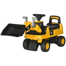 CAT Licensed Kids Ride-On Excavator w/ Manual Shovel, Horn, Hidden Storage