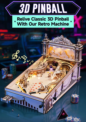 DIY! 3Dウッドパズル　PINBALL Amazon.com: Wowood 3D Wooden Puzzles for Adults, DIY Pinball