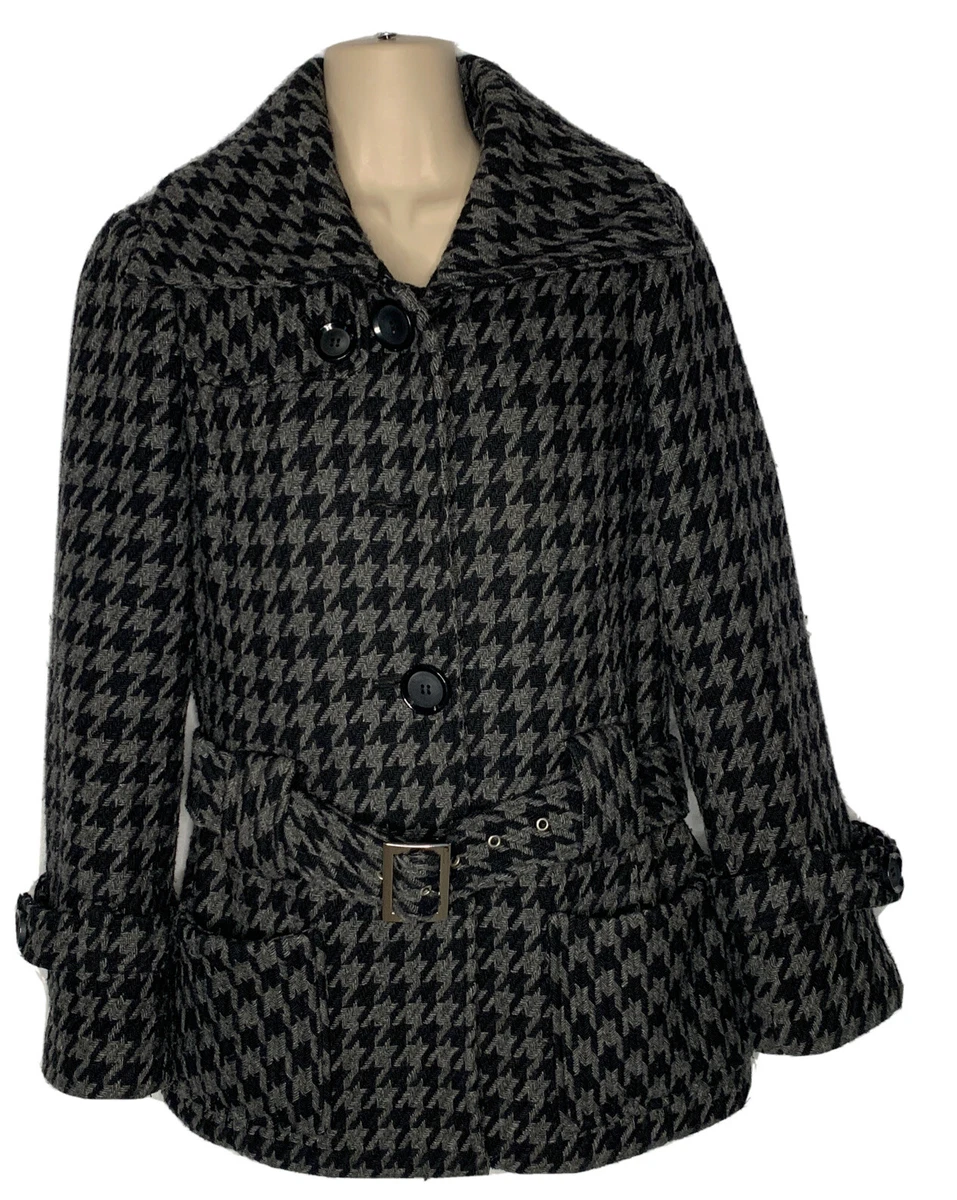 Guess houndstooth coat sale