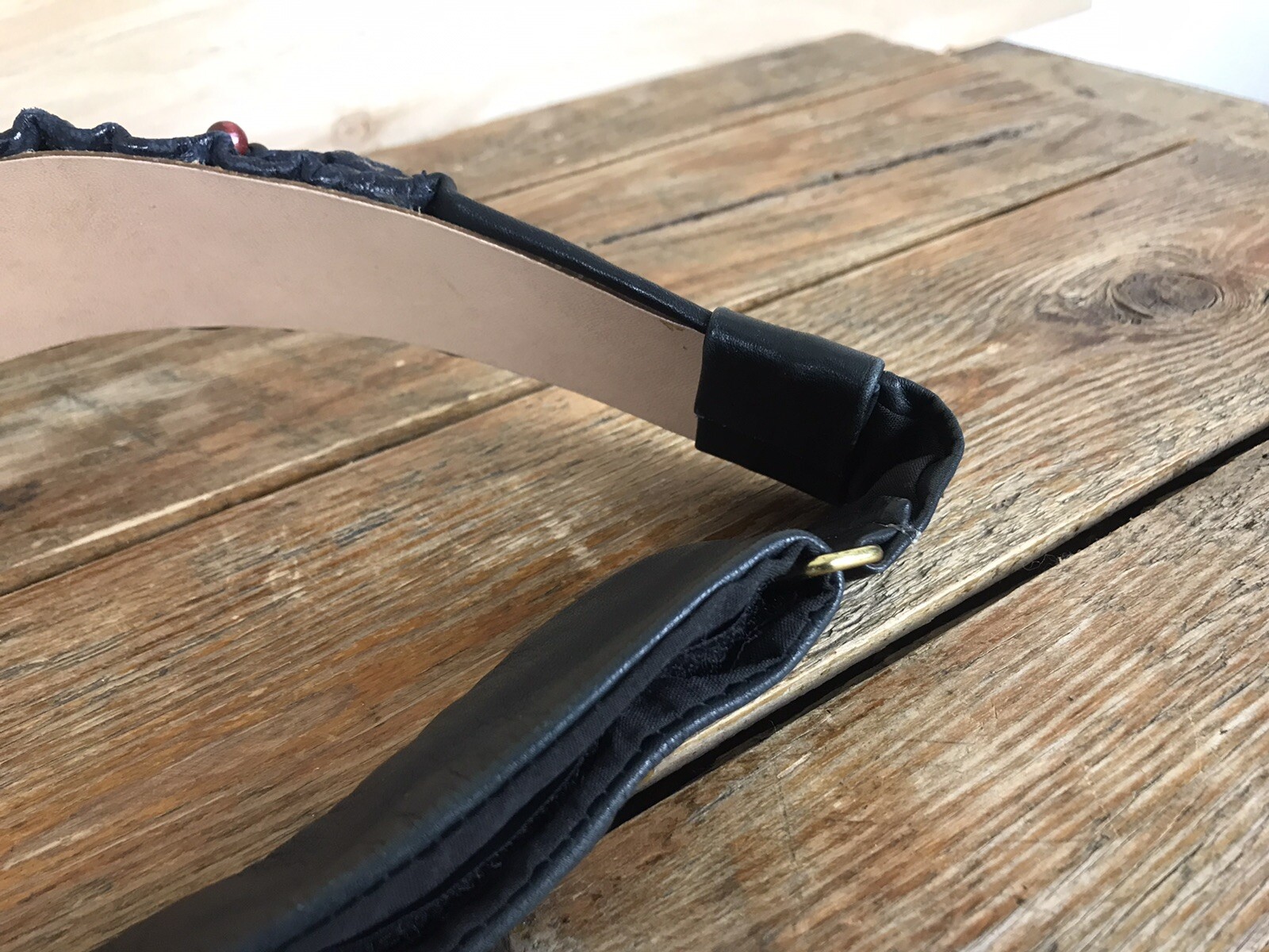 VTG Handmade? Leather Patchwork Statement Belt We… - image 9