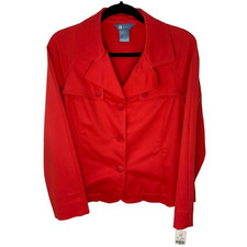 Koret Jacket Blazer Coral Button Down Collar Long Sleeve Womens Size Medium NWT