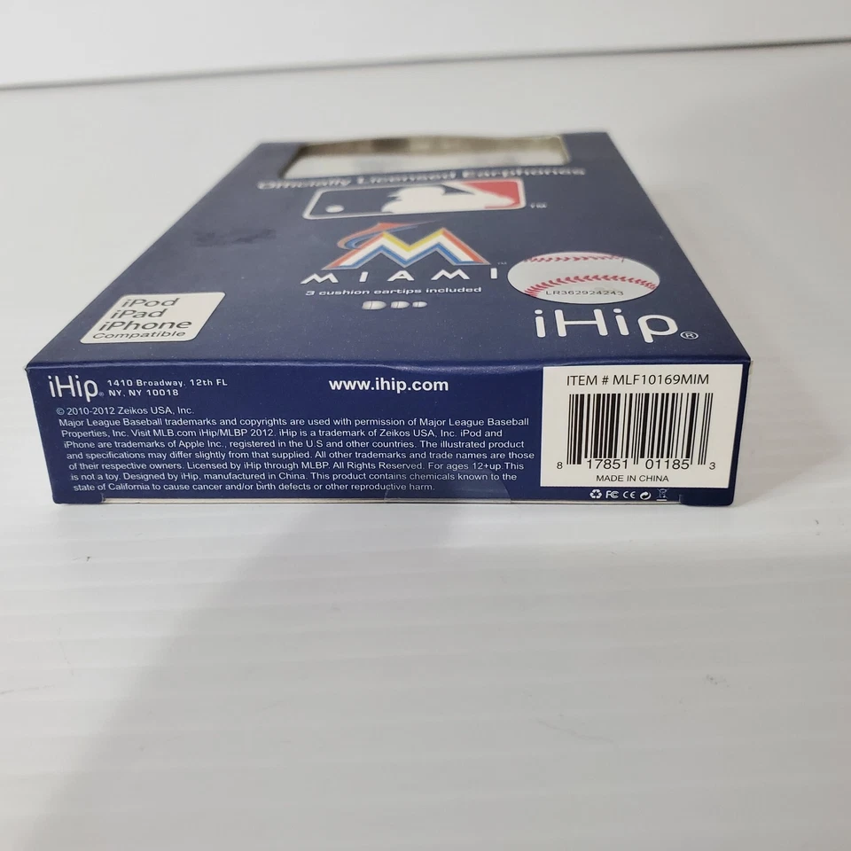 Miami Florida Marlins MLB Team Baseball Earphones IHip New For Ipad IPhone  - Image 4 of 4