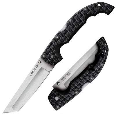 Cold Steel Voyager, Tanto Point Plain Edge, AUS-10A, Griv-Ex Scales, 29ATX  NEW 