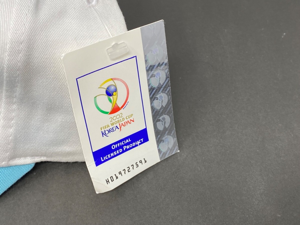 2002 FIFA World Cup Korea Japan White/Teal Strapback Hat Cap