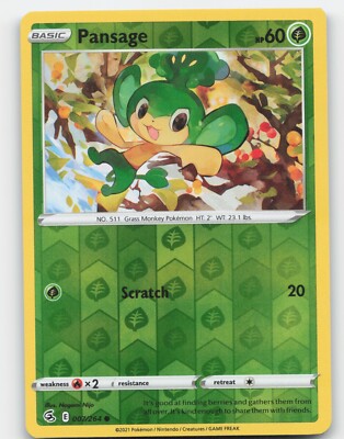 PANSAGE 007/264 REVERSE HOLO POKEMON 2022 FUSION STRIKE NM