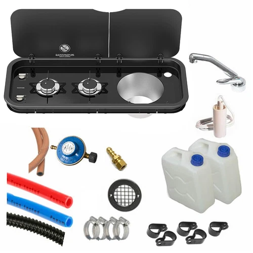 THETFORD TOPLINE 111 GAZ REG HOT/COLD TAP FULL CAMPERVAN CONVERSION KIT HOB SINK