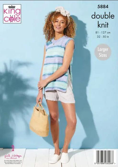 Cardigan and Top in King Cole Tropical Beaches DK (5884) - Image 6