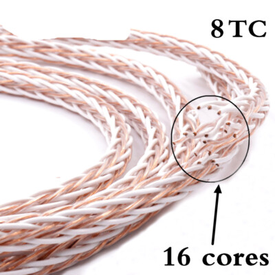 1m HIFI Audio 8TC 7N OCC Pure Kupfer Lautsprecher Bulk Kabel 16Strands Draht