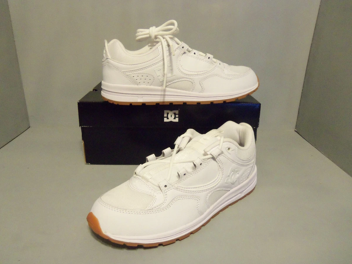 DC Womens Kalis Lite Leather Gum White Skate Cross Training Shoes