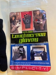 Simplicity TEAM RWB KGTS-5000 Touchscreen Gloves Black - Adults One Size