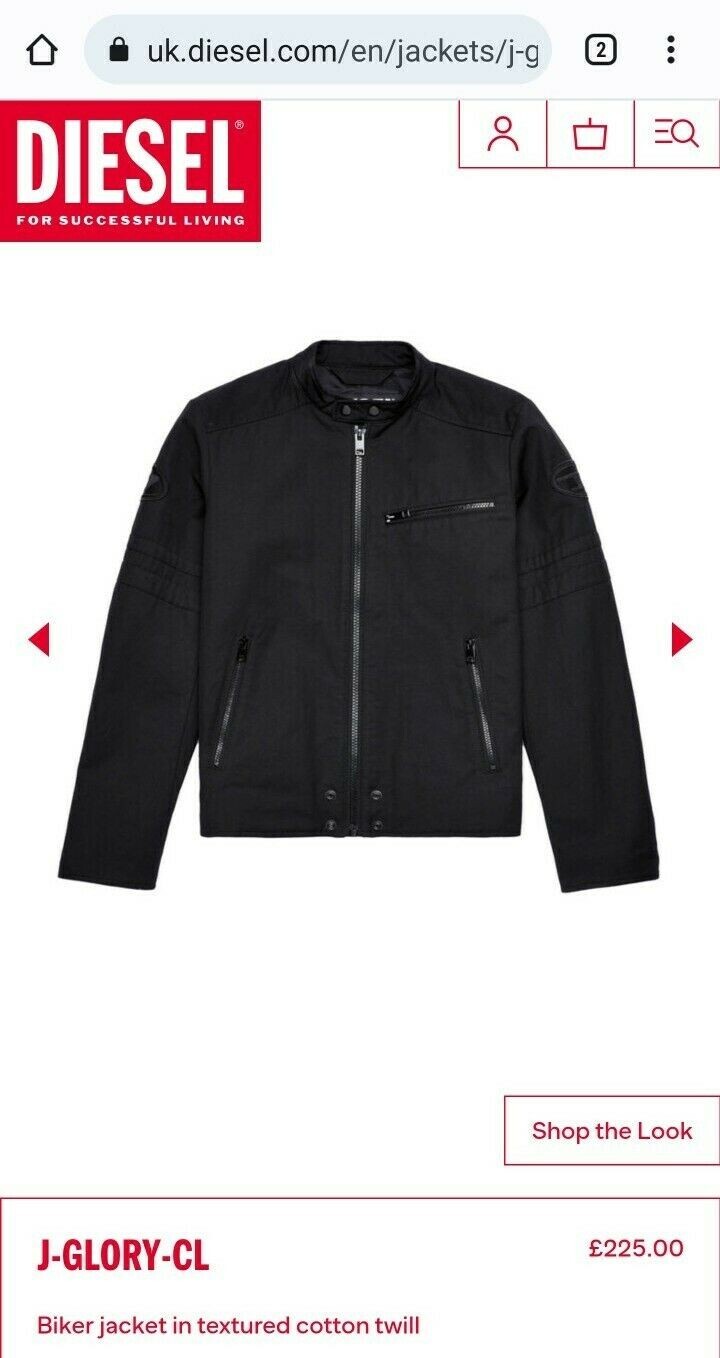 new mens DIESEL glory bikers jacket light padded size L RRP £225 image 7