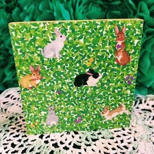 Hand Crafted Easter Mini Wood Sign/Easter Bunny Sign/Easter Decoupage Home Decor