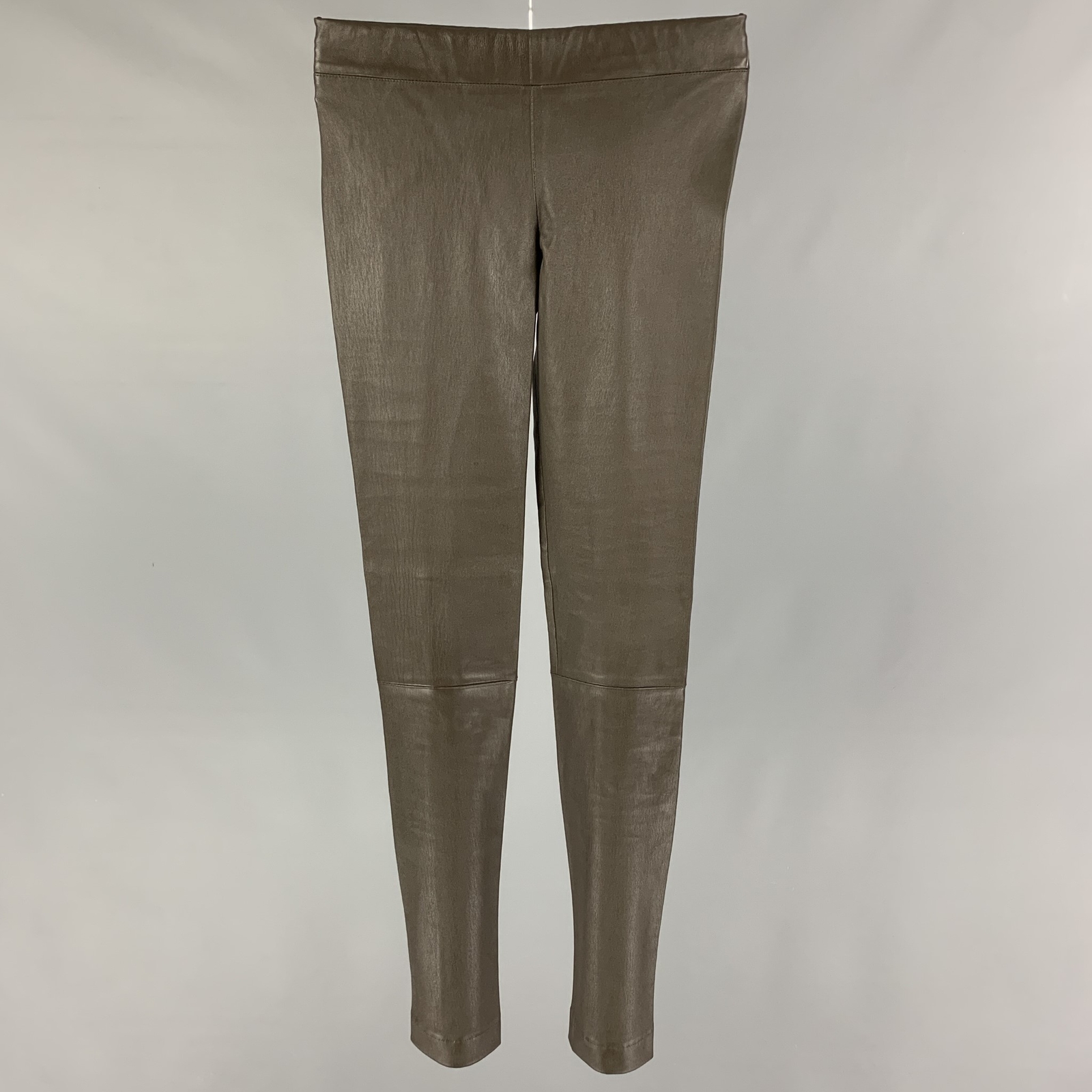 FILA Leggings THE ROW taglia XS verde oliva pelle di agnello elastico in vita