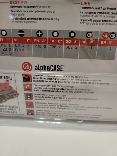 Juego de sujeción de impacto Crescent Apex 1/4 in 38 piezas broca de controlador accesorios de herramienta eléctrica - Imagen 7 de 9