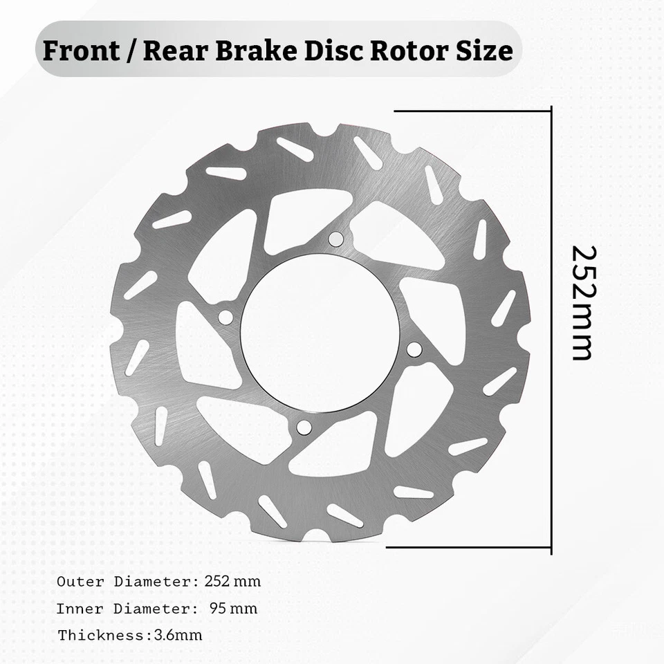 4PCS Front Rear Brake Disc Rotors Pads for Arctic Cat HDX 700 Prowler 2011-2014 - Image 2 of 4