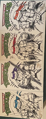 Peter Laird & Kevin Eastman signed TMNT ninja turtles sketches