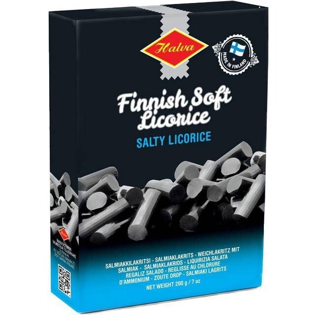 Halva Finnish Soft Salt Licorice (Liquorice)  200g Box