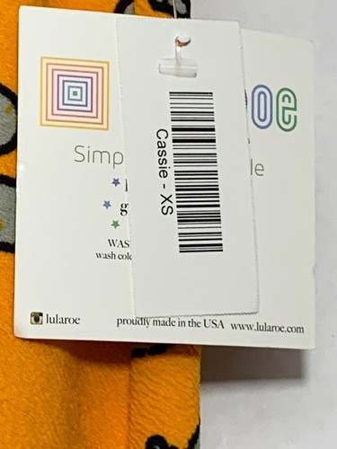 LuLaRoe Cassie Pencil Skirt XS Gold Print NWT - Picture 3 of 3