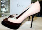 Christian Dior Regard Pumps Heels Pink & Burgundy & Black Size 40D-New&Authentic