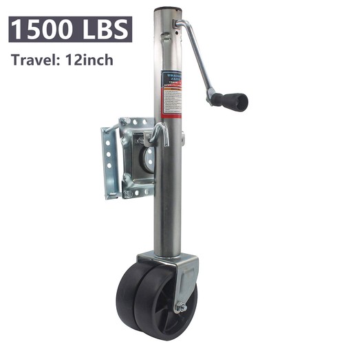 Swivel Trailer Tongue Jack with Dual Wheels 1500 lbs Capacity Heavy
